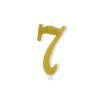 PartyDeco 7-es számú születésnapi gyertya, arany, 10 cm
