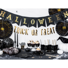 PartyDeco Halloween feliratos fekete - arany füzér dekorációs kellék