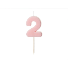PartyDeco számgyertya, világos rózsaszín, 5,5 cm, 2 sütés és főzés