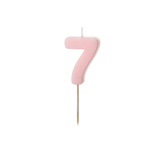 PartyDeco számgyertya, világos rózsaszín, 5,5 cm, 7 sütés és főzés