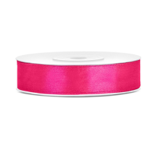 PartyDeco Szatén szalag sötét rózsaszín 12mm/25m szalag, zsinór