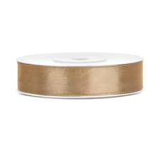 PartyDeco Szatén szalag világos arany 12mm/25m szalag, zsinór