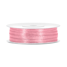 PartyDeco Szatén szalag világos rózsaszín 3mm/50m szalag, zsinór