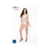 Passion BS035 - vállpántos, nyitott necc body (fehér) - S-L