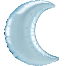  Pastel Blue szatén hold fólia lufi 66 cm party kellék