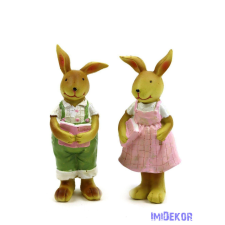 Pasztel ruhás nyuszi figura kb 15cm dekorációs kellék