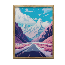 PASZTELL HEGYI TÁJ FESTÉS VÁSZRA KERET NÉLKÜL 70x100 CM grafika, keretezett kép