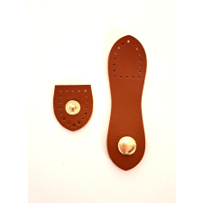  Patentos műbőr táskazár szett, barna rövidáru