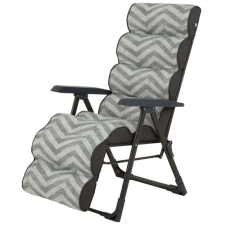 Patio Patio Lepe Plus összecsukható kerti szék lábtartóval csíkos kerti bútor