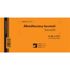 Pátria Nyomtatvány Állatállomány bevételi bizonylat 25x4 lapos tömb 203x102 mm nyomtatvány