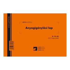 Pátria Nyomtatvány Anyagigénylési lap 8 tételes 25x2 lapos tömb A/5 fekvő nyomtatvány