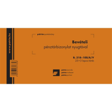 Pátria Nyomtatvány Bevételi pénztárbizonylat nyugtával 25x3 lapos tömb 203x102 mm nyomtatvány