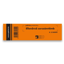 Pátria Nyomtatvány Ellenőrző sorszámtömb 100 lapos 146x40 mm sárga nyomtatvány