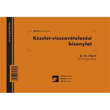 Pátria Nyomtatvány Készlet visszavételezési bizonylat 8 tételes 25x4 lapos tömb A/5 fekvő nyomtatvány