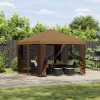  Pavilon 3 x 3 m Bézs Poliészter és acél 190 gsm