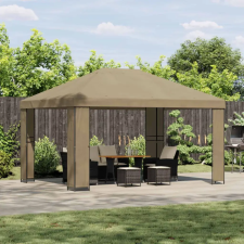  Pavilon 4 × 3 m Bézs Poliészter és acél 190 gsm kerti tárolás