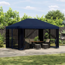  Pavilon 4 × 3 m Kék Poliészter és acél 190 gsm kerti tárolás