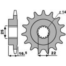 PBR acél standard első lánckerék 2114 - 525 egyéb motorkerékpár alkatrész