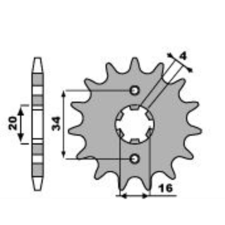 PBR Acél Standard Első Láncsprocket 263 - 428 egyéb motorkerékpár alkatrész