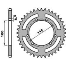 PBR acél standard hátsó lánckerék 4391 - 420 egyéb motorkerékpár alkatrész