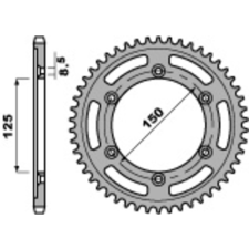 PBR acél standard hátsó lánckerék 4507 - 520 egyéb motorkerékpár alkatrész