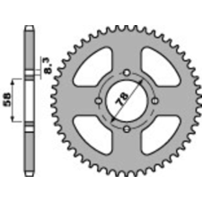 PBR acél standard hátsó lánckerék 810 - 428 egyéb motorkerékpár alkatrész