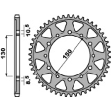PBR acél standard hátsó lánckerék 860 - 530 egyéb motorkerékpár alkatrész