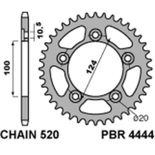 PBR Acél Standard Hátsó Láncszem 4444 - 520 egyéb motorkerékpár alkatrész