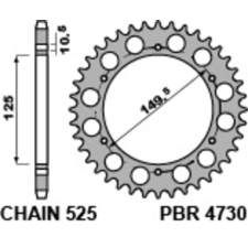 PBR Acél Standard Hátsó Láncszem 4730 - 525 egyéb motorkerékpár alkatrész