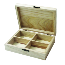 PC Fa doboz 4 rekeszes 14cm x 10cm x 3,5cm dekorációs kellék