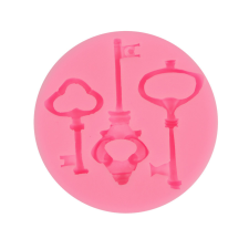 PC Szilikon nyomóforma lágy - Kulcsok 7,2cm x 7,2cm x 1cm dekorációs kellék