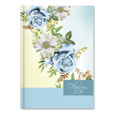 PD Calendar Határidőnapló Period Flowers A/5 napi Blue papír 2026 határidőnapló