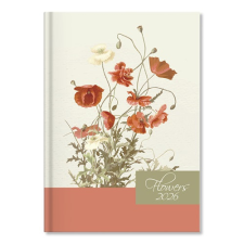 PD Calendar Határidőnapló Period Flowers B/6 heti Beige papír 2026 határidőnapló