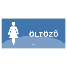 PD Office Információs matrica pd 10x20 cm Női öltöző kék információs címke