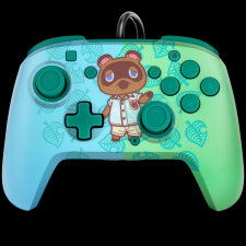 PDP Faceoff Deluxe+ Animal Crossing Tom Nook Rematch Vezetékes Controller - Kék/Zöld (Nintendo Switch) videójáték kiegészítő