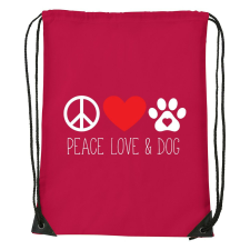 Peace love and dog - Sport táska piros tornazsák