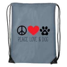  Peace love and dog - Sport táska Szürke egyedi ajándék