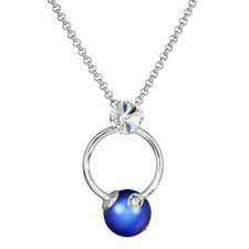 Pearl - Kézzel készített Swarovski gyöngy nyaklánc - Iridescent dark blue - kék nyaklánc