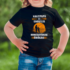 Pecás gyerek póló - Nagypapa és unokája horgásztársak