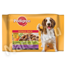  Pedigree alut. 4 pack felnőtt marha+baromfi aszpikban 4x100g kutyaeledel