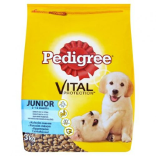 Pedigree teljes értékű kutyaeledel, száraztáp junior kutyák számára baromfival 3 kg kutyaeledel