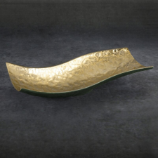 Pedro2 fém dísztál Sötétzöld/arany 39x16x9 cm dekoráció