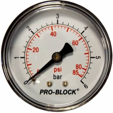 Pedrollo nyomásmérő 6 Bár 1/4' hátsó csatlakozású hűtés, fűtés szerelvény