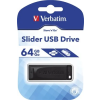  Pendrive, 64GB, USB 2.0, VERBATIM "Slider", fekete