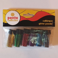 Penta Collection Csillámpor 6*3,5ml arany; zöld; piros; lila; kék; grafit dekorációs kellék