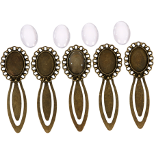 Pentart Fém könyvjelzőalap lencsével ovális, 13 x 18 mm - bronz dekorációs kellék