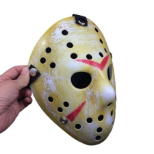 Péntek 13 - Jason Vorhees maszk - Halloween fehér-sárga jelmez