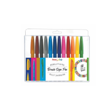 Pentel Brush Sign Kalligrafikus ecsetirón készlet - Vegyes színek (12 db / csomag) (SES15-12) filctoll, marker