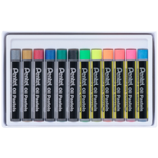 Pentel Kréta olajpasztell készlet, PHN-MF12 Pentel, 12 klf., fluoreszkáló metál szín kréta