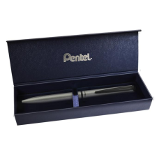 Pentel Rollertoll, 0,35 mm, rotációs, matt ezüst tolltest, pentel &quot;energel bl-2507&quot; kék bl2507n-ck toll